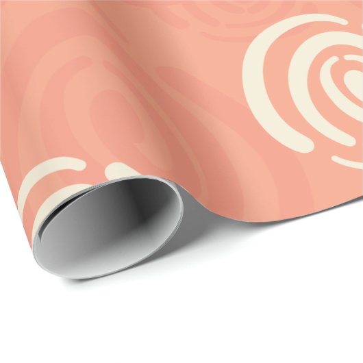 Perzik en Crème Wervelingen Wrapping Paper Cadeaupapier (Rol Hoek)