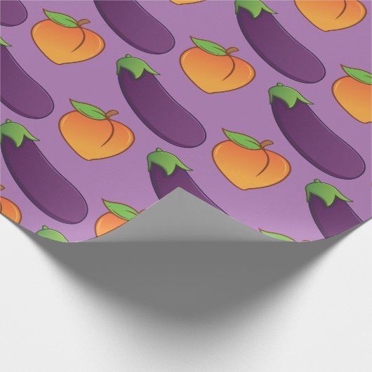  perzik en eierplant cadeaupapier (Hoek)