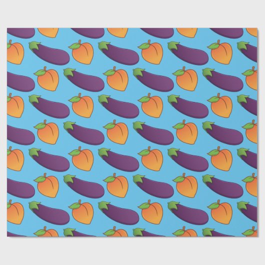 perzik en eierplant cadeaupapier (Vlak)