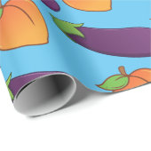  perzik en eierplant cadeaupapier (Rol Hoek)