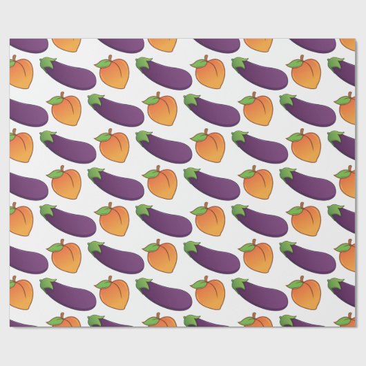  perzik en eierplant cadeaupapier (Vlak)