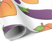 perzik en eierplant cadeaupapier (Rol Hoek)