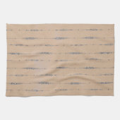 perzik en elegant zilvergrijs gestreept theedoek (Horizontaal)