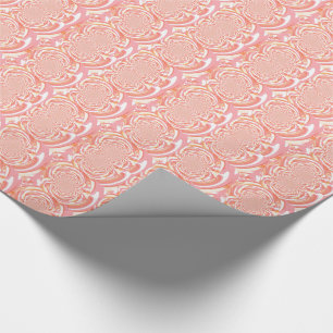 Perzik en Gele Uitbarsting Abstract Ontwerp Cadeaupapier