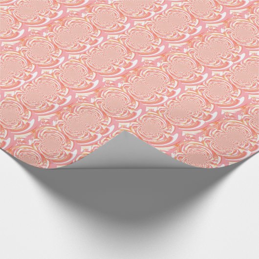 Perzik en Gele Uitbarsting Abstract Ontwerp Cadeaupapier (Hoek)