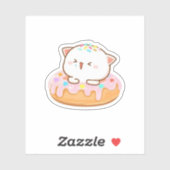 Perzik en Goma Mochi Kat Donut Sticker (Vel)