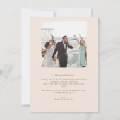 Perzik en goud bruiloft foto dank je kaart (Achterkant)