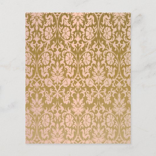 Perzik en goud Damask Teddy Bears - Spel Flyer (Achterkant)