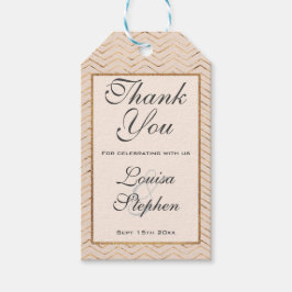 Perzik en Goud Dank u Labels Cadeaulabel