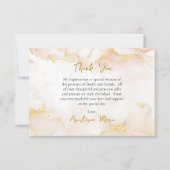 Perzik en Goud Orthodox Christelijk Doopsel Bedankkaart (Voorkant)