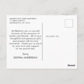 Perzik en Gouden Doop Dankjewel Briefkaart (Achterkant)