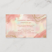 Perzik en Gouden Glitter Sparkling Pastel Visitekaartje (Achterkant)