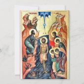 Perzik en Gouden Orthodoxe Doop Kaart (Achterkant)