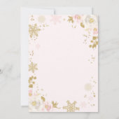 Perzik en gouden Vrijgezellenfeest sneeuw in liefd Kaart (Achterkant)