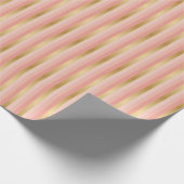Perzik- en goudstrips cadeaupapier (Hoek)
