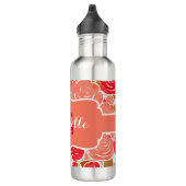 Perzik en goudWaterverf Rozen Florenz Monogram Waterfles (Rechts)