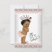  perzik en grijs etnische baby meisje douche kaart (Voorkant)