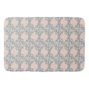 Perzik en grijs koraal Damask Pattern Badmat