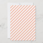 Perzik en grijs Modern Save the Date Stripes Foto (Achterkant)