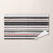 Perzik en Grijze Abstracte Strepen Bad Handdoek (Handdoek)