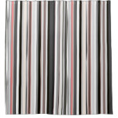 Perzik en Grijze Abstracte Strepen Douchegordijn (Voorkant)
