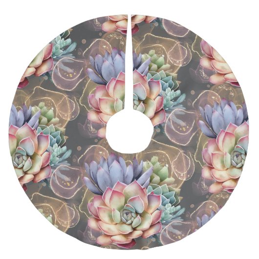 Perzik en grijze vetplanten kerstboom rok (Voorkant)