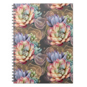 Perzik en grijze vetplanten notitieboek (Voorkant)