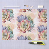 Perzik en grijze vetplanten tissuepapier (Craft)