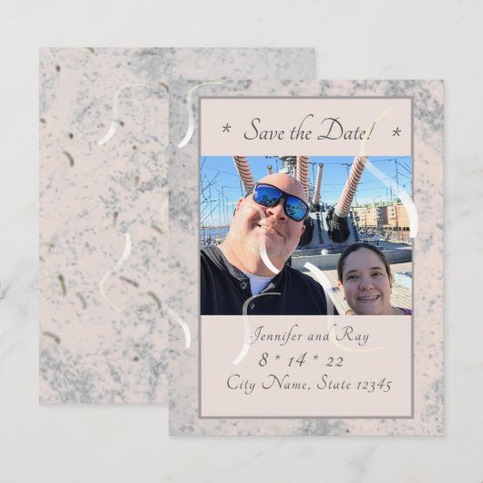 Perzik en Grijze vlakte sparen de Kaart van de Dat (Voorkant / Achterkant)