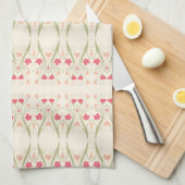 Perzik en groen theedoek (Quarter Fold)