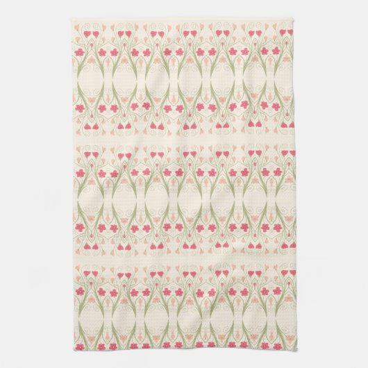 Perzik en groen theedoek (Verticaal)