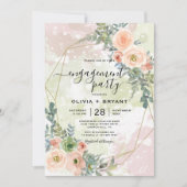 Perzik en Groene goudmeetkundige uitnodiging tot h (Voorkant)