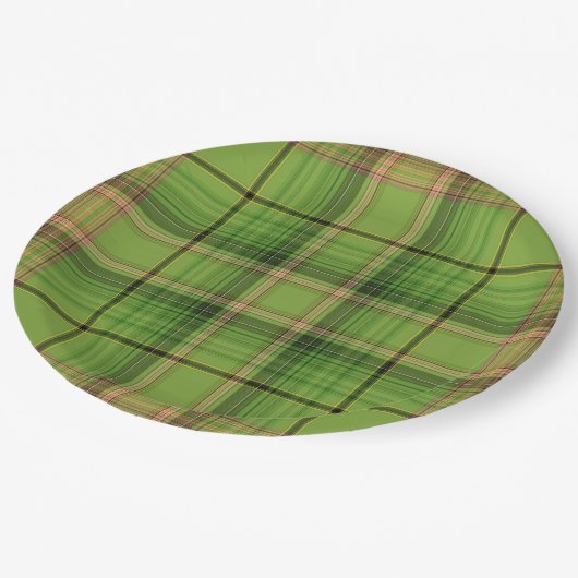 Perzik en Groene Spuit (onderkant) Papieren Bordje (Gekanteld)