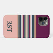 Perzik en groene strepen Case-Mate iPhone case (Achterkant (horizontaal))