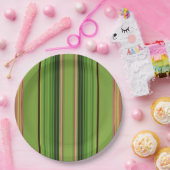 Perzik en groene strepen (onderkant) papieren bordje (Feest)