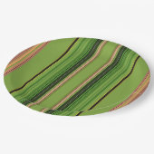 Perzik en groene strepen (onderkant) papieren bordje (Gekanteld)