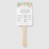 Perzik en Groene Waterverf Bloemen Programma Fans Handwaaier (Achterkant)