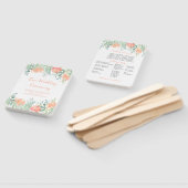 Perzik en Groene Waterverf Bloemen Programma Fans Handwaaier (Niet-gemonteerd)