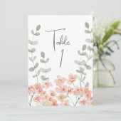 Perzik en groene Waterverf Bloementafel Kaart (Staand voorkant)