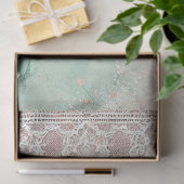 Perzik en groene Waterverven en kant Tissuepapier (Geschenk)