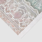 Perzik en groene Waterverven en kant Tissuepapier (Detail)