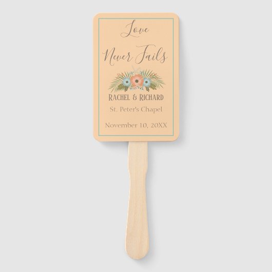 Perzik en het Blauwgroen Huwelijk van het Paradijs Handwaaier (Voorkant)