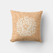 Perzik en Ivory Modern Floral Pillow Kussen (Voorkant)