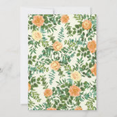 Perzik en Ivory Peony en Roos Floral Wedding Kaart (Achterkant)