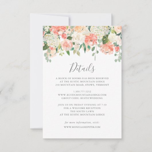 Perzik en Kaart met details over het huwelijk (Voorkant)