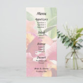 Perzik- en karmozijnrode Cattleya-orchideeën Menu (Staand voorkant)