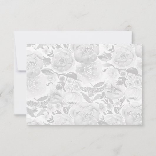 Perzik en koraal bloemen bloemenbruiloft kaart (Achterkant)