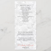 Perzik en koraal bloemen bloemenbruiloft programma programmakaart (Achterkant)