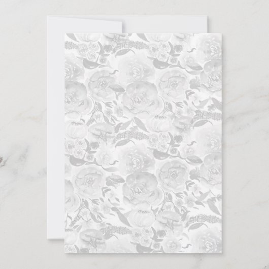 Perzik en koraalbloemen Floral bruiloft uitnodigin Kaart (Achterkant)