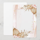 Perzik- en koraalrode bloemen kaart (Voorkant / Achterkant)